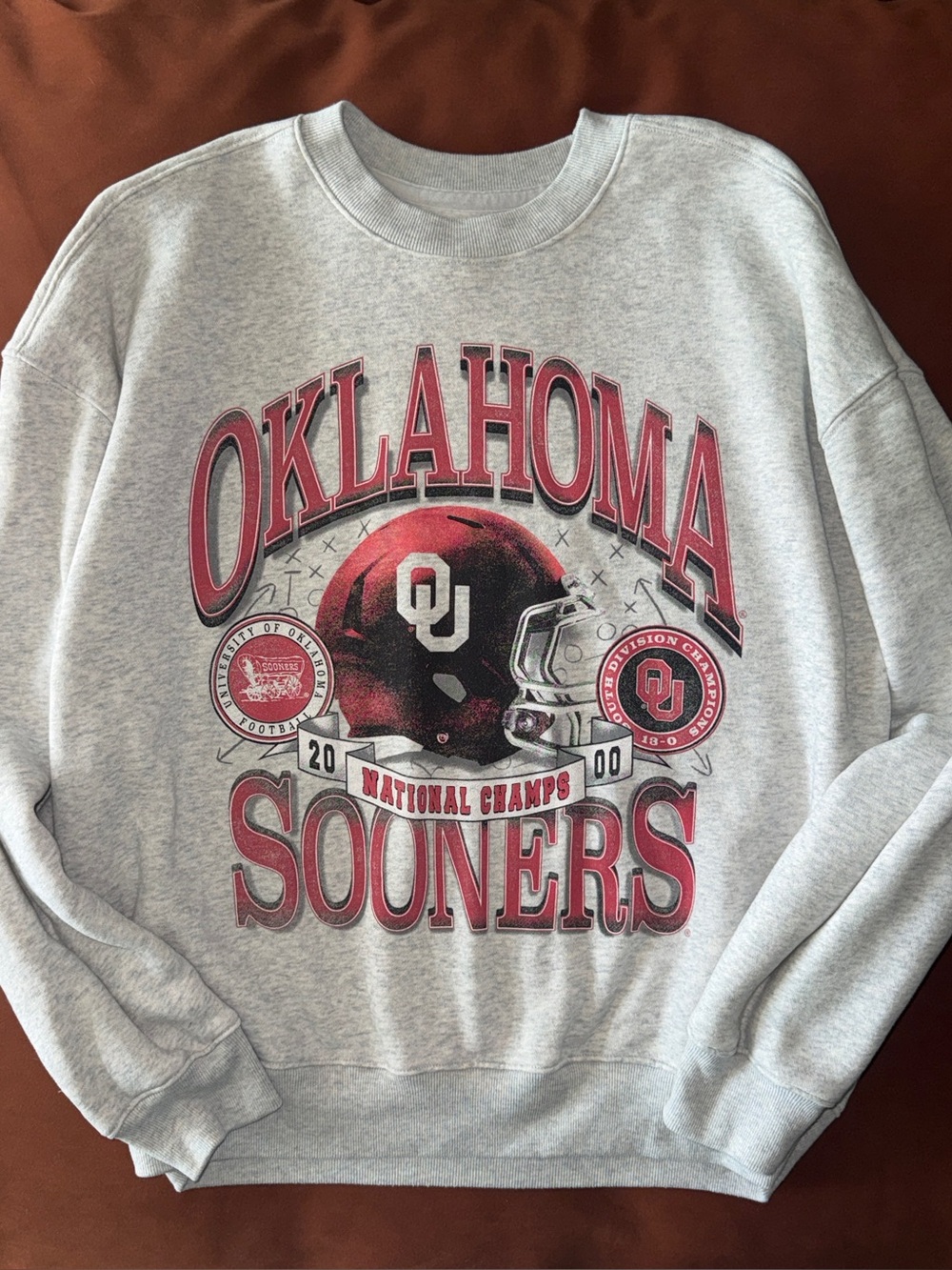 Oklahoma Sooners  Graphic Crewneck Sweatshirt Hollister Boxy Fit Medium